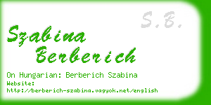 szabina berberich business card